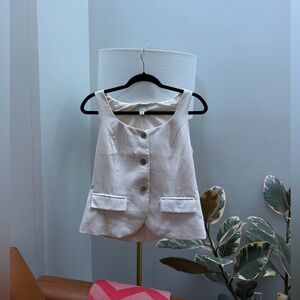 a new day Cream Sleeveless Button Vest